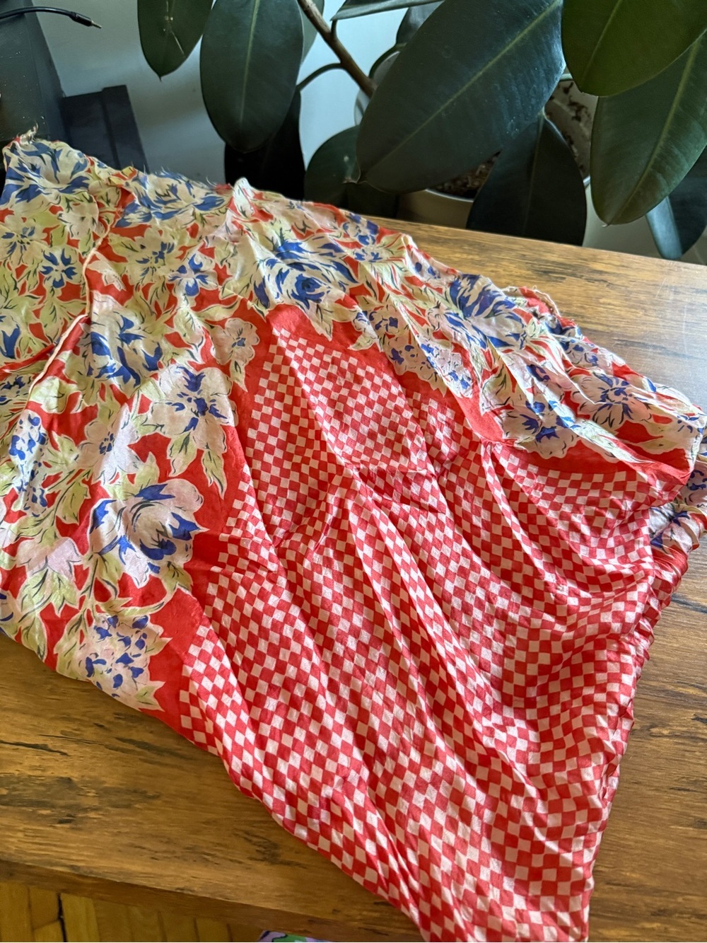 Floral & Checkered Women's scarf